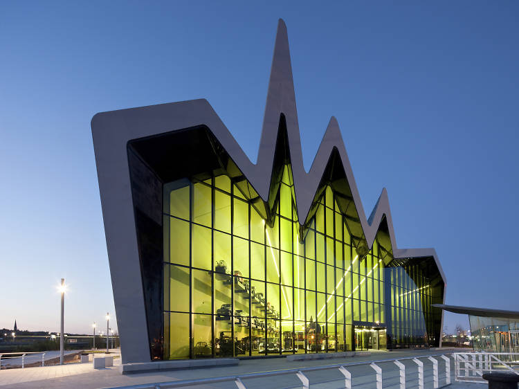 See historic forms of transport in a very modern building at The Riverside Museum
